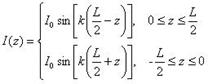 current along halfwave dipole versus length