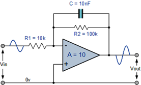 inverting amplifier low pass filter circuit