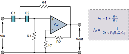 second-order active high pass filter circuit