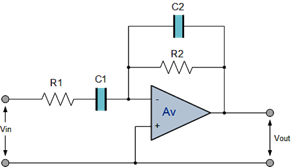 inverting amplifier band pass filter