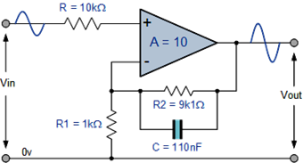 non-inverting amplifier low pass filter circuit