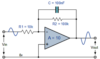 inverting amplifier low pass filter circuit