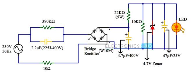 230V LED Driver Circuit Diagram