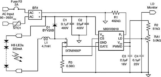 MXHV9910 Typical Application Circuit
