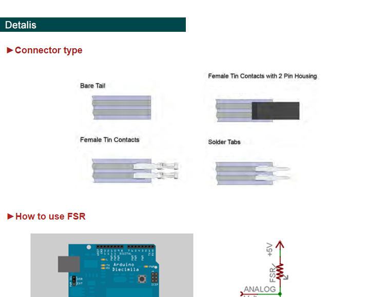 FSR FA401-1 Flexible Gait Analysis Piezoresistive Thin Film Pressure Sensors